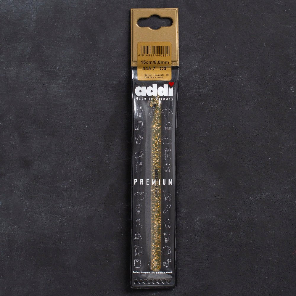 Addi Champagner 8mm 15cm Plastik Simli Yün Tığ - 445-7 - Hobium